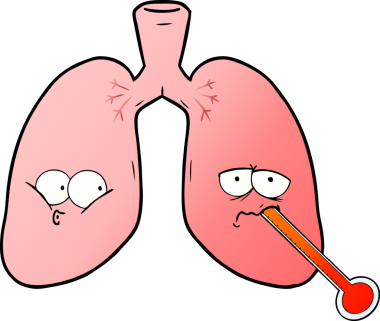 Bir insan tarafından çizilmiş sağlıksız akciğerler.