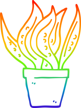 gökkuşağı gradyan çizgi çizimi bir insan tarafından çizilmiş bir karikatür ev bitkisi