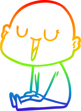 gökkuşağı gradyan çizimi mutlu bir çizgi kel adamın çizimi bir insan tarafından çizildi