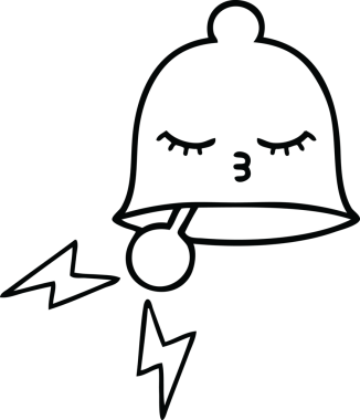 Bir insan tarafından çizilmiş zil karikatürü