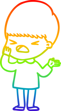 gökkuşağı gradyan çizgi çizimi bir insan tarafından çizilmiş stresli bir adam