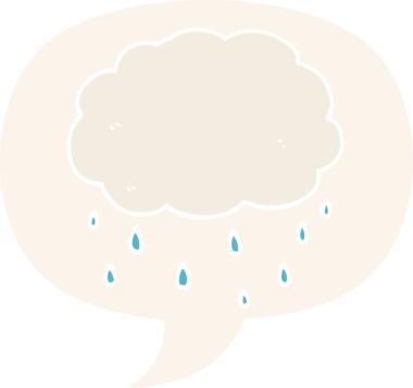 bir insan tarafından çizilmiş eski tarz konuşma baloncuğu ile çizgi film yağmur bulutu