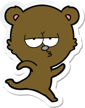 Bir insan tarafından çizilmiş koşu ayısının çıkartması.