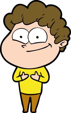 Bir insan tarafından çizilmiş mutlu bir adam.