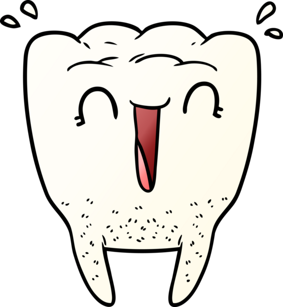 Bir insan tarafından çizilmiş mutlu bir diş.