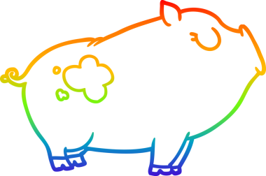 gökkuşağı gradyan çizimi bir insan tarafından çizilmiş domuz çizgi