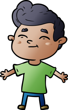 Bir insan tarafından çizilmiş mutlu çizgi film adamı.