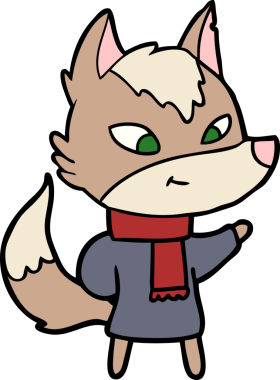 Bir insan tarafından çizilmiş dost canlısı bir kurt.