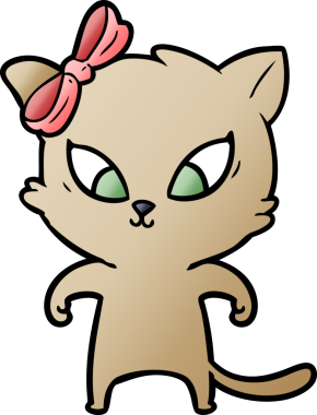 Bir insan tarafından çizilmiş çizgi film kedisi.