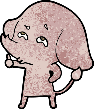 Bir insan tarafından çizilmiş karikatür fili