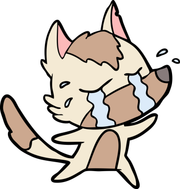 Bir insan tarafından çizilmiş ağlayan kurt çizgi filmi.