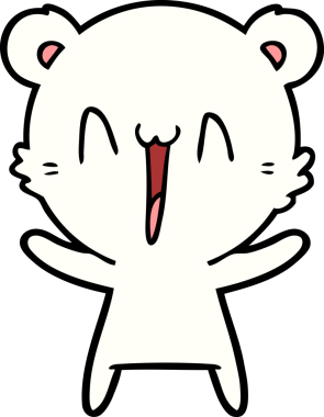 Bir insan tarafından çizilmiş mutlu kutup ayısı karikatürü