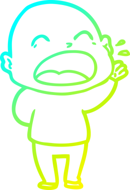 Bir insan tarafından çizilmiş kel adam diye bağıran bir çizgi film çizimi.