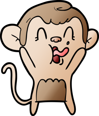 Bir insan tarafından çizilmiş çılgın çizgi film maymunu