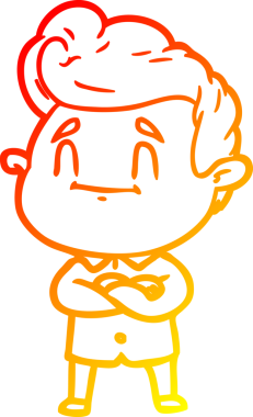 Bir insan tarafından çizilmiş mutlu bir çizgi film karakteri çizimi.