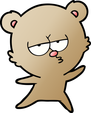 Bir insan tarafından çizilmiş sıkılmış ayı çizgi filmi