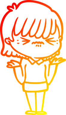 Bir insan tarafından çizilmiş kızgın bir çizgi film kızı çizimi.