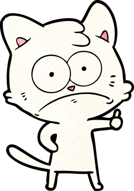 bir insan tarafından çizilmiş sinirli bir kedi.