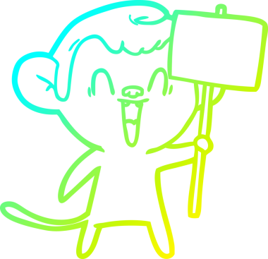 Bir insan tarafından çizilmiş gülen maymun çizgi çizimi.