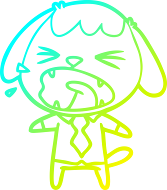 Bir insan tarafından çizilmiş şirin bir köpeğin soğuk gradyan çizimi