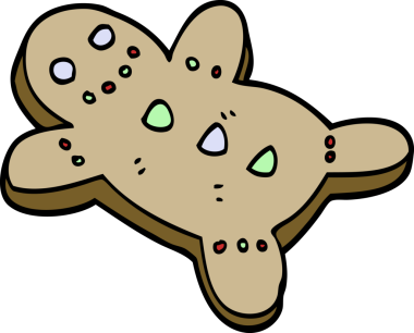 Bir insan tarafından çizilmiş karalama Noel kurabiyesi.