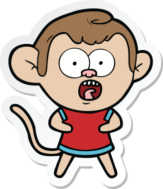 Bir insan tarafından çizilmiş bir karikatür çıkartması.