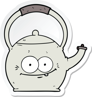 Bir insan tarafından çizilmiş karikatür kazanı çıkartması.