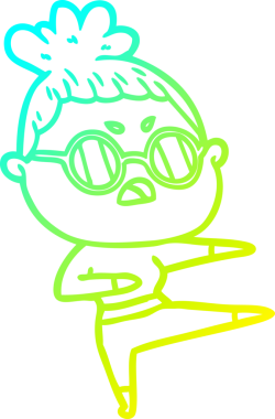 Bir insan tarafından çizilmiş bir çizgi filmin soğuk gradyan çizimi.