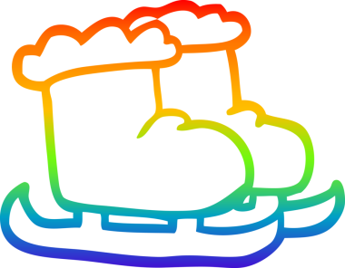 gökkuşağı gradyan çizgisi bir insan tarafından çizilmiş buz pateni çizimleri