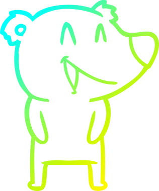 Bir insan tarafından çizilmiş gülen ayı çizgi filmi.