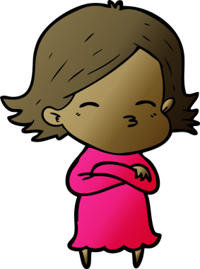 Bir insan tarafından çizilmiş karikatür kadın.