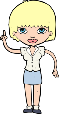 Bir insan tarafından çizilmiş bir fikri olan karikatür kadın.