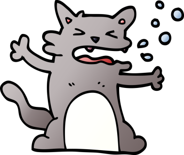 karikatür hıçkıran kedi bir insan tarafından çizildi