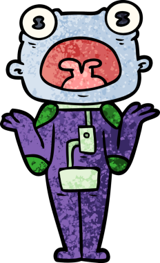 Bir insan tarafından çizilmiş garip uzaylı omuzları.