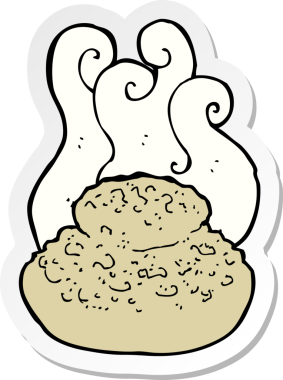 Bir insanın çizdiği sıcak ekmeğin etiketi.