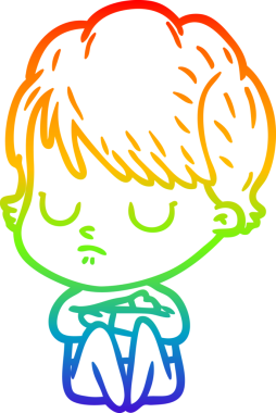 gökkuşağı gradyan çizimi bir insan tarafından çizilmiş bir karikatür kadın