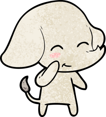 Bir insan tarafından çizilmiş şirin bir fil.