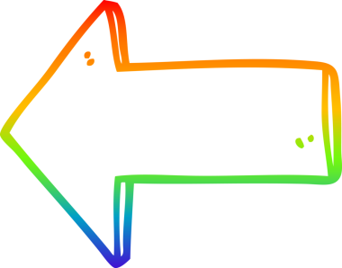 gökkuşağı gradyan çizgi çizimi bir insan tarafından çizilmiş bir çizgi film oku