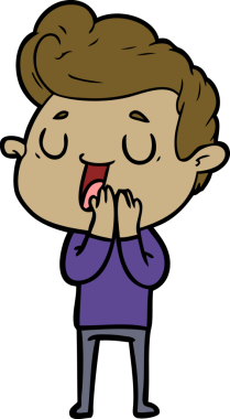 Bir insan tarafından çizilmiş mutlu çizgi film adamı.