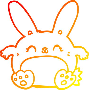 Bir insan tarafından çizilmiş çizgi film tavşanı çizimi