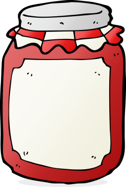 Bir insan tarafından çizilmiş karikatür kavanozu.