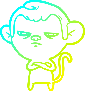 Bir insan tarafından çizilmiş bir çizgi maymun çizimi.