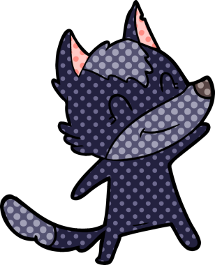 Bir insan tarafından çizilmiş dost canlısı bir kurt.