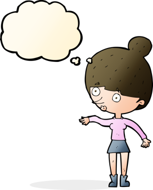 Bir insan tarafından çizilmiş düşünce balonlu bir karikatür.