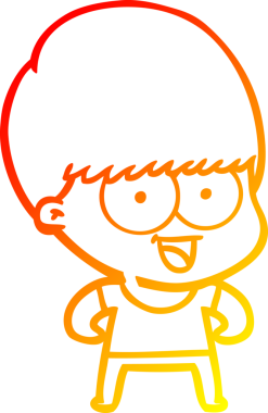 Bir insan tarafından çizilmiş mutlu çizgi film çocuğu çizimi.