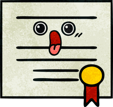 Bir insan tarafından çizilmiş mezuniyet diplomasının retro grunge dokusu.