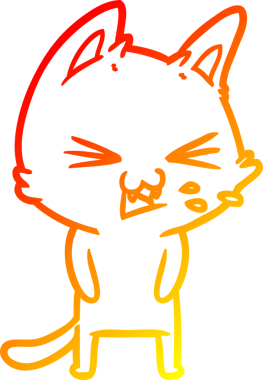 Bir insan tarafından çizilmiş çizgi film kedisinin sıcak çizgi çizimi