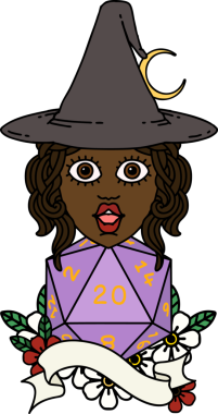 Retro Dövme Tarzı İnsan Büyücüsü Doğal 20 zar atışıyla Bir insan tarafından çizilmiş