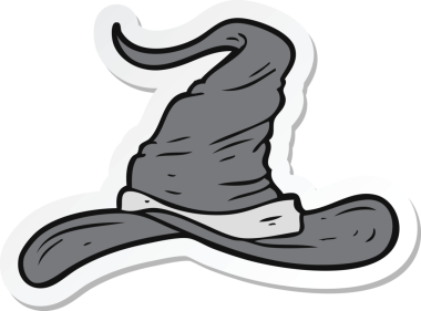 Bir insan tarafından çizilmiş bir çizgi film sihirbazı şapkasının çıkartması.