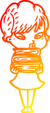 Bir insan tarafından çizilmiş bir karikatür kadın çizimi